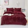 Luxury Soft Fluffy Faux Fur Comforter King Size Plush Comforter Comforter Set Tie-Dyed Colorful Bedding Sets 3 Pieces with 2 Pillow Cases Long Plush Blanket Duvet Cover 