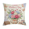 Birthday Pillows for Mom 18x18 Inch Decorative Throw Pillow Covers for Couch Sofa Garden Farmhouse Outdoor Decoration Happy Mother's Day Floral Throw Pillow Covers 