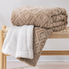 Jacquard Taffeta Fleece Sherpa Fleece Throw Blanket for Couch, Super Soft Cozy Fuzzy Plush Blankets for Winter, Reversible Thick Warm Blanket for Bed, Sofa,