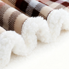 Sherpa Fleece Throw Blanket Reversible Plush Fluffy Large Big Blanket Lattice Flannel Blankets for All Season Use, Red And Black